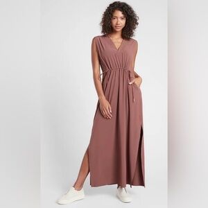 Athleta plum V-Neck Maxi Dress